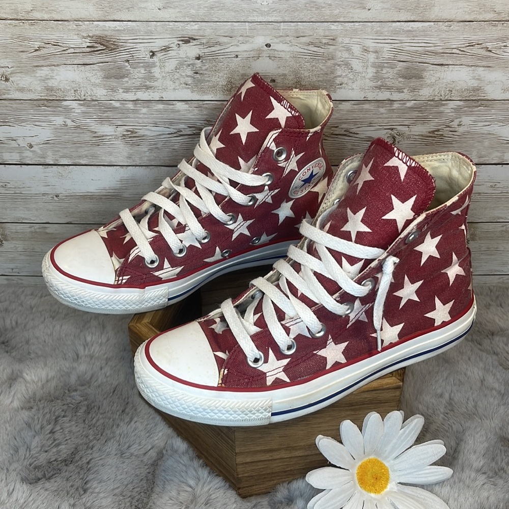 Converse All Star⭐️Jester Red With White Stars, Unisex W6/M4